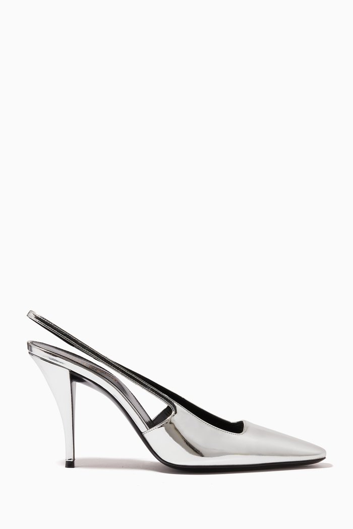 

Blade 90 Slingback Pumps in Mirror-leather, Silver