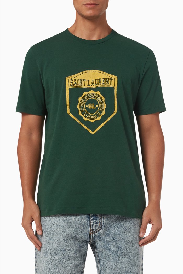 

SAINT LAURENT T-shirt in Organic Cotton Jersey, Green