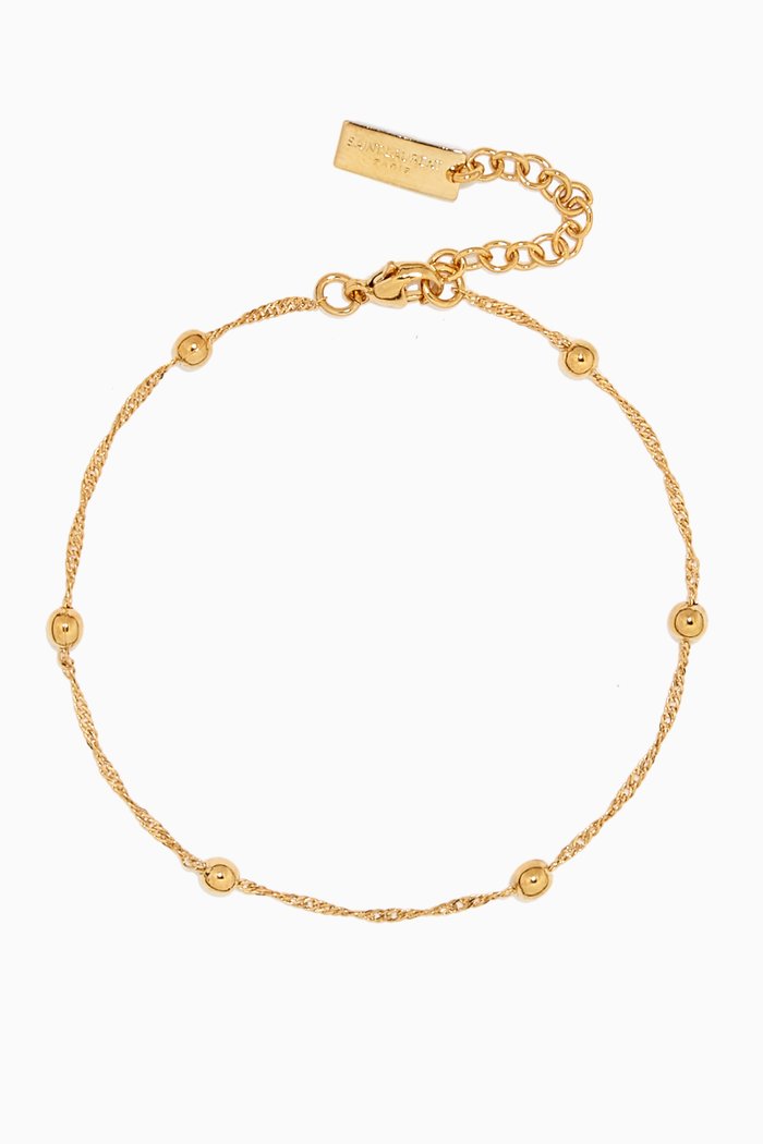 

Ball & Intertwined Chain Bracelet in Metal, Gold