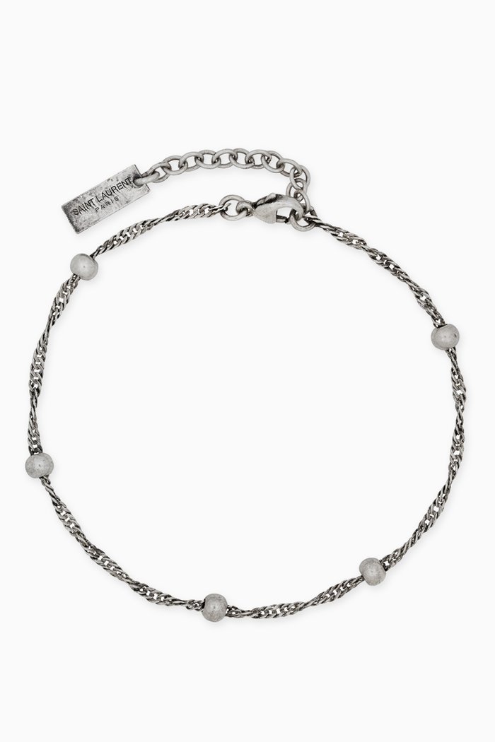 

Ball & Intertwined Chain Bracelet in Metal, Silver