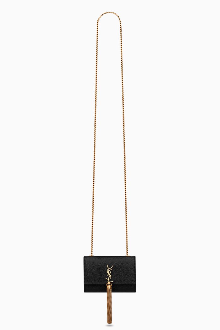 

Micro Kate AirPods Bag in Grain Leather, Black