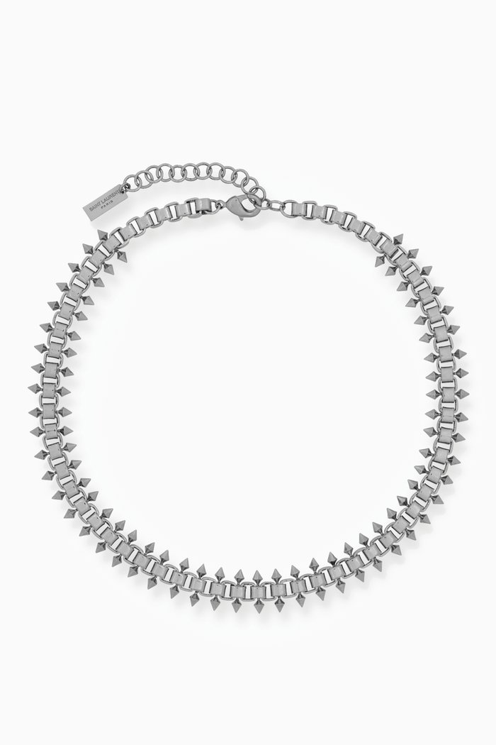 

Square & Spikes Chain Bracelet in Metal, Silver