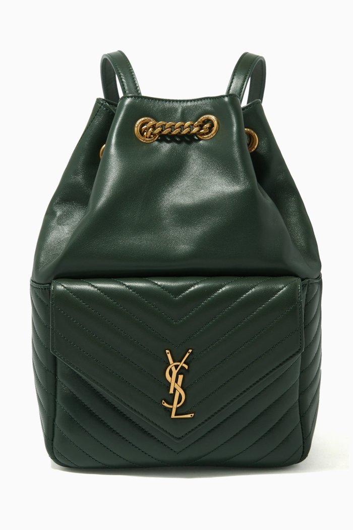 

Joe Quilted Backpack in Lambskin, Green