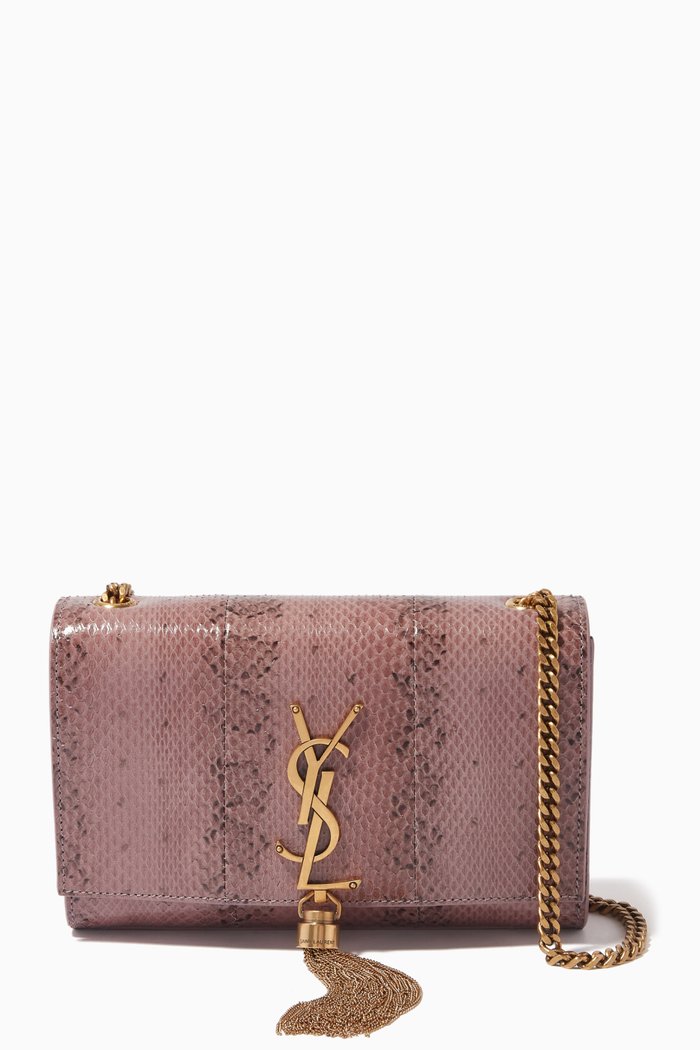 

Kate Small Chain Bag With Tassel in Lacquered Ayers, Pink