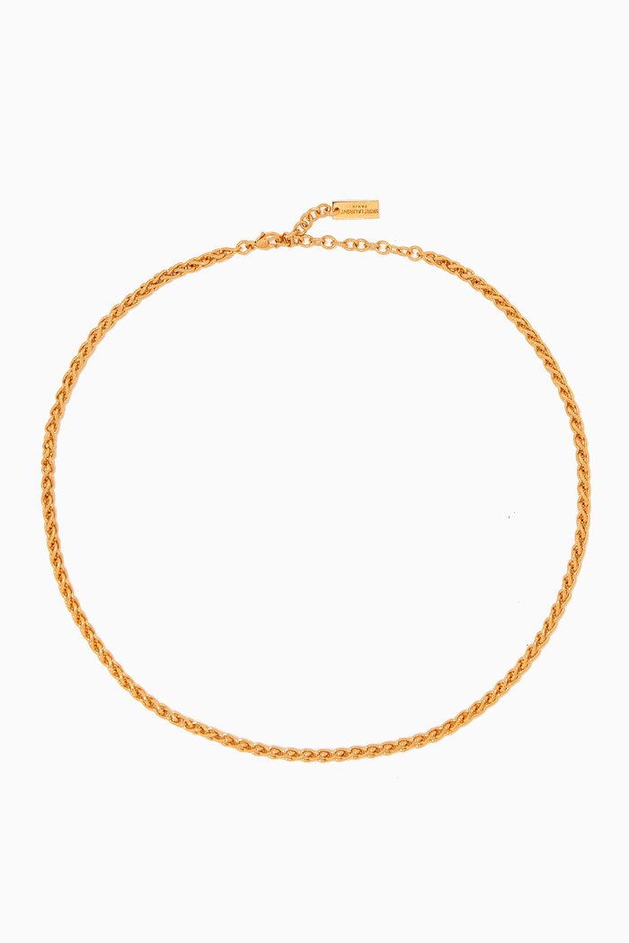 

Short Wheat Chain Necklace in Metal, Gold