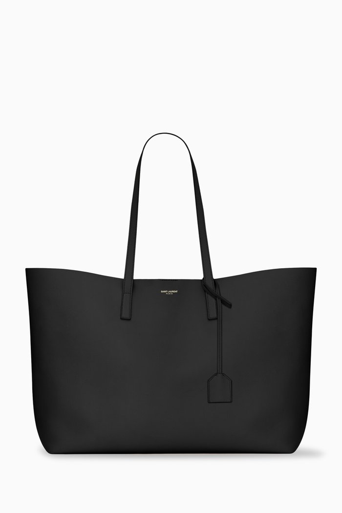 

E/W Shopping Bag in Leather, Black