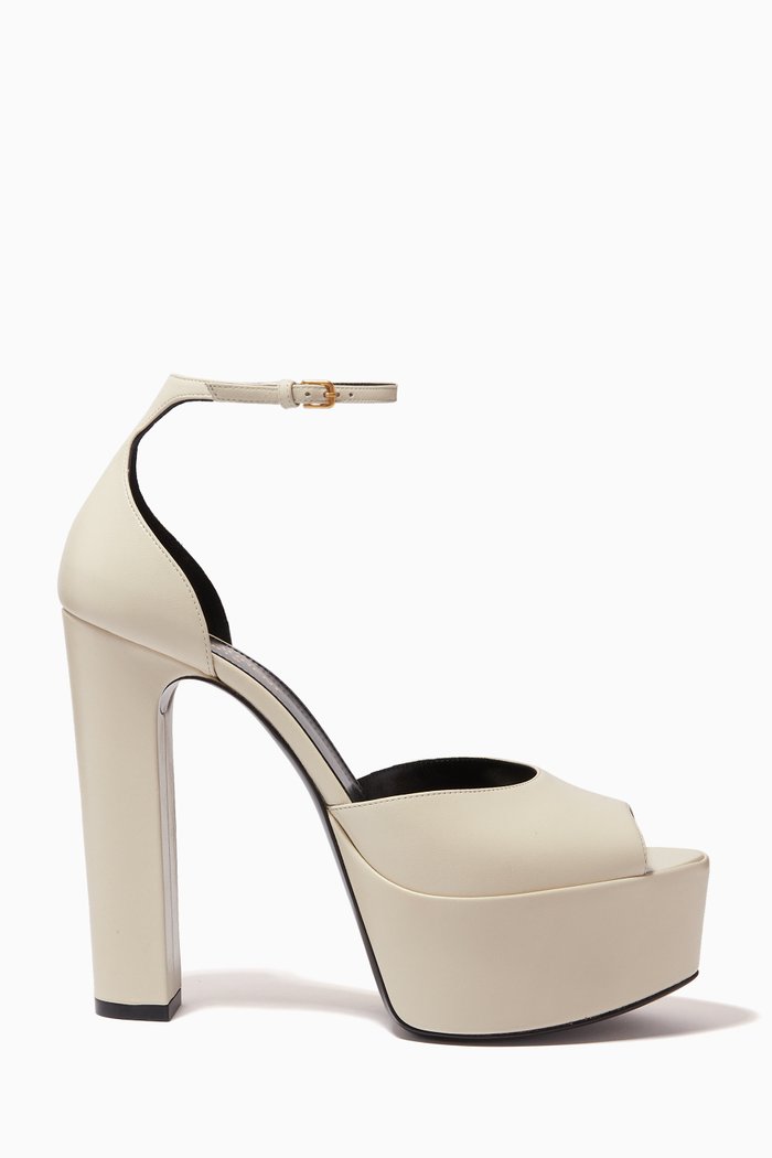 

Jodie Platform Sandals in Leather, White