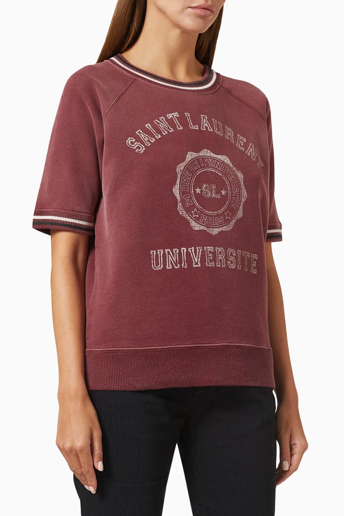 

SAINT LAURENT Université Sweatshirt in Cotton-blend, Red