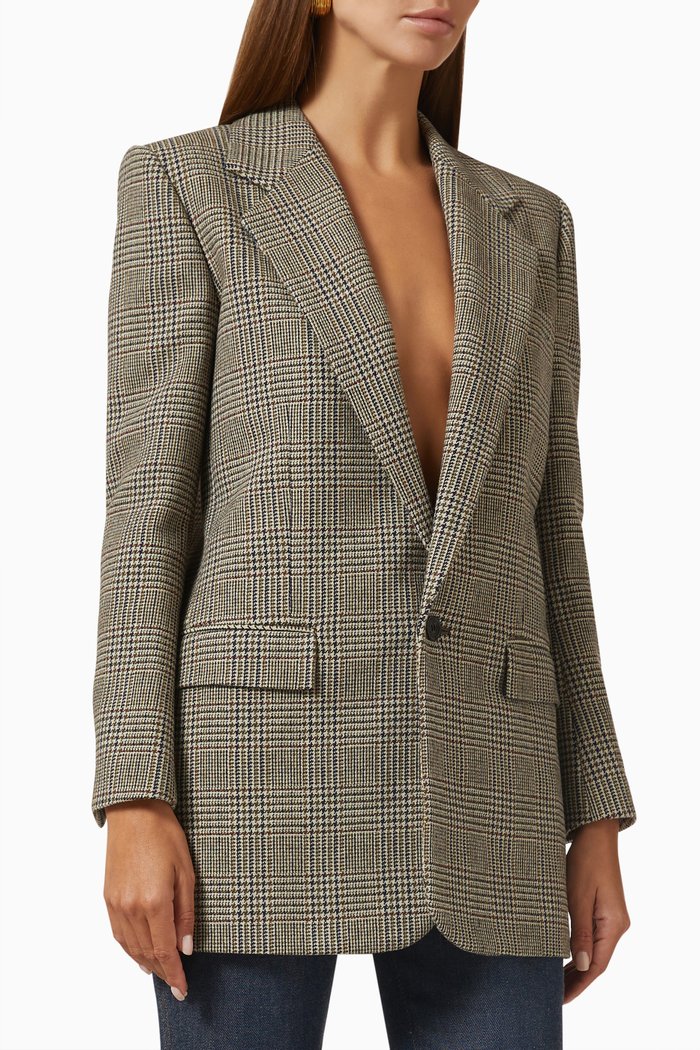 

Single-breasted Jacket in Recycled Wool, Green