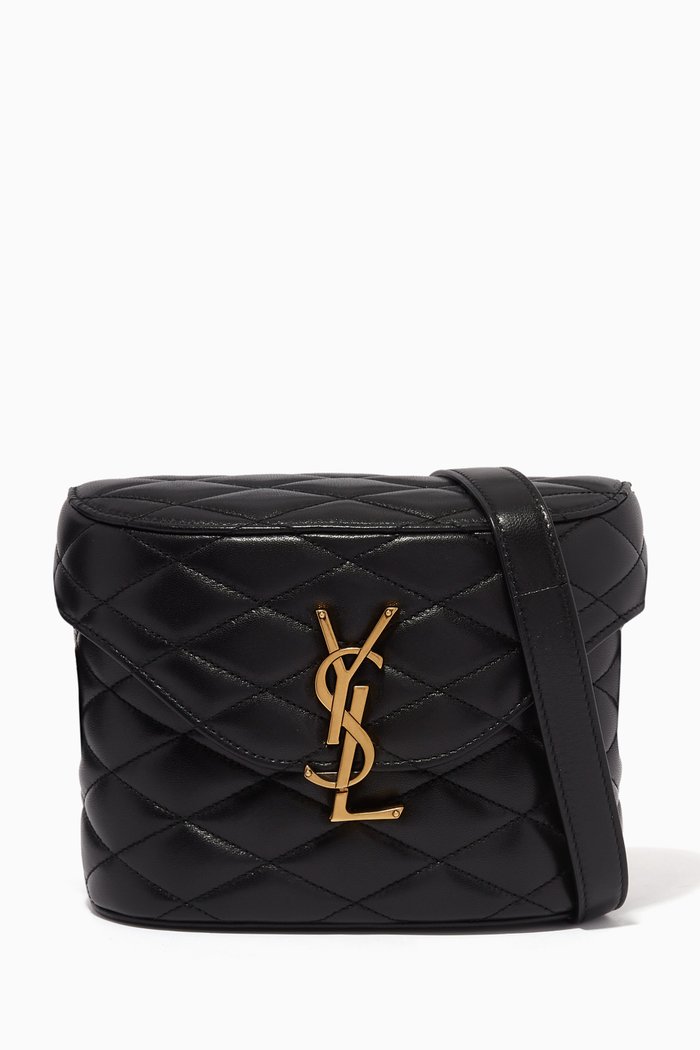

June Box Bag in Quilted Leather, Black