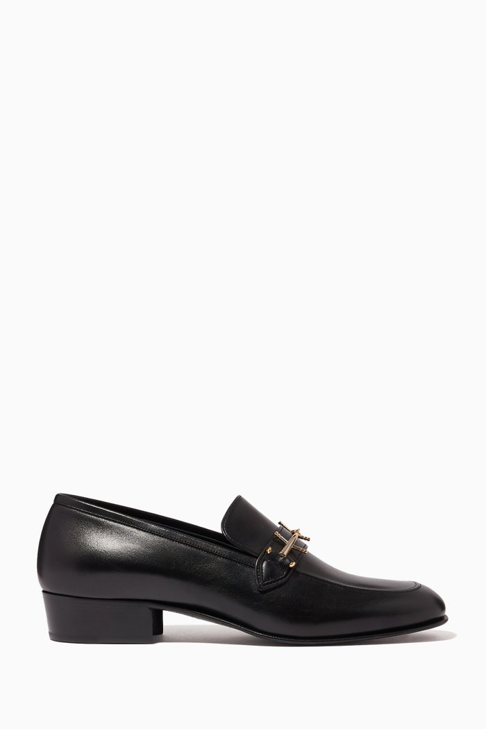 

Solferino Penny Loafers in Smooth Leather, Black