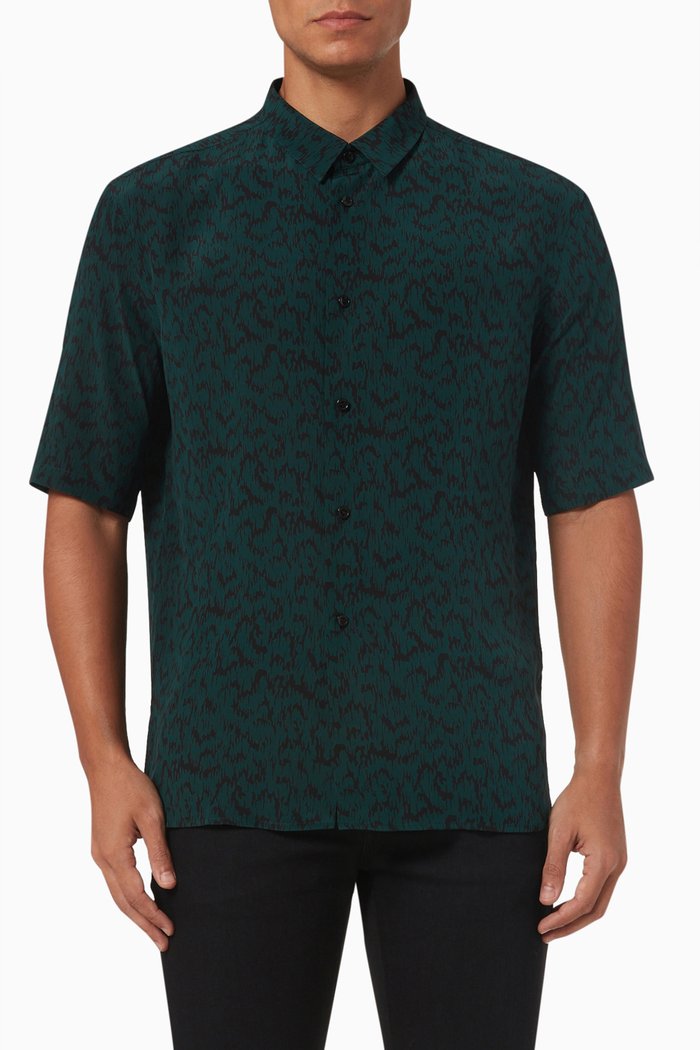 

Gothic Shirt in Silk Crêpe de Chine, Green