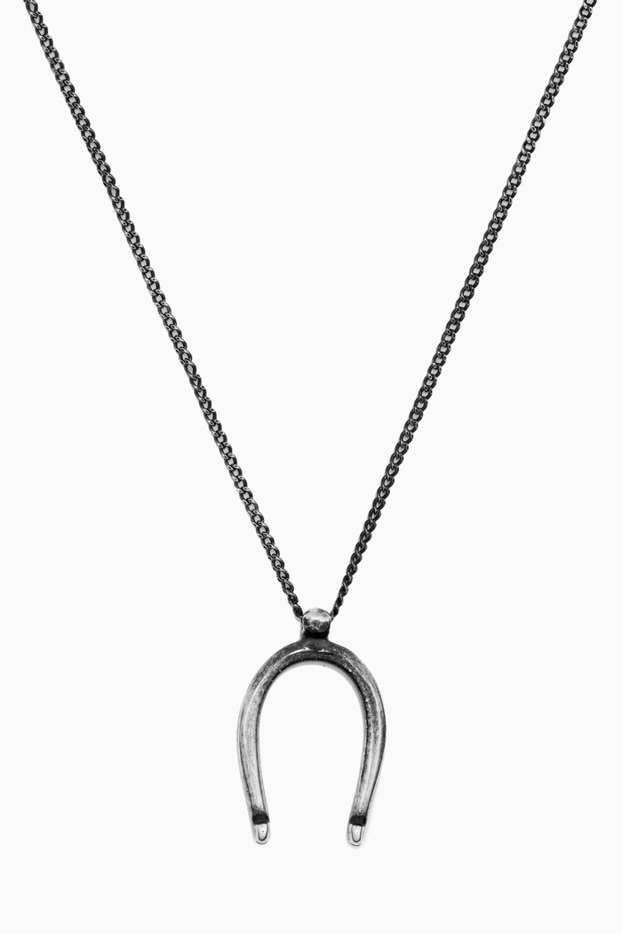 

Lucky Bone Charm Necklace in Metal, Silver