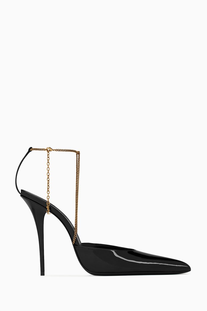 

Claw Slingback Pumps in Patent Leather, Black