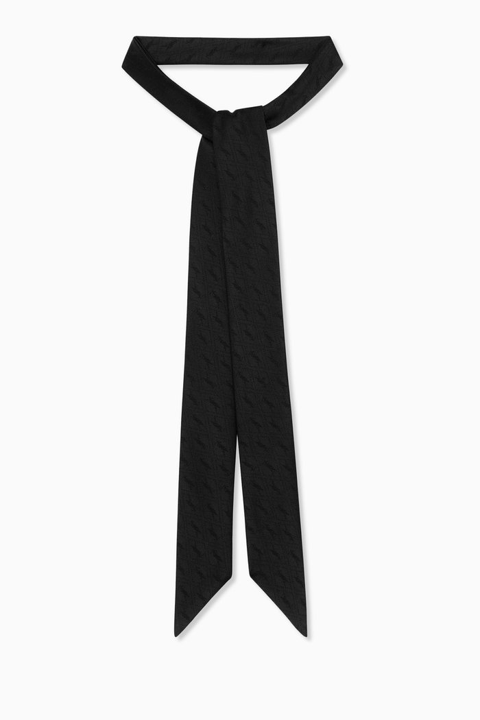 

Monogram Lavallière Tie in Silk, Black