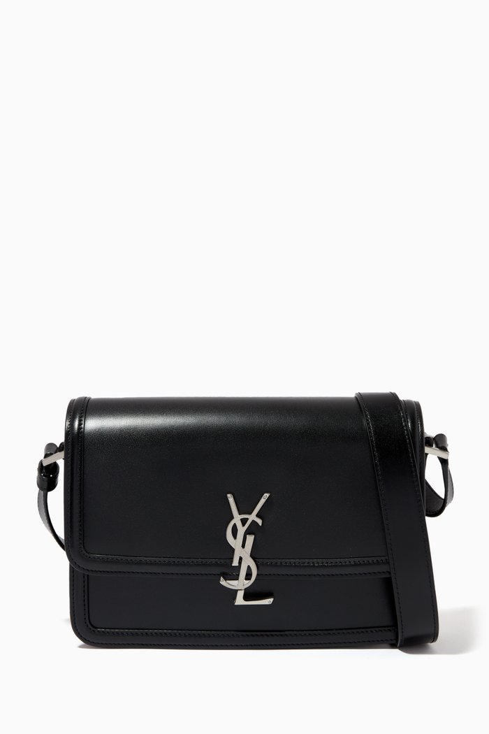 Solferino Medium Satchel in Calfskin, Black