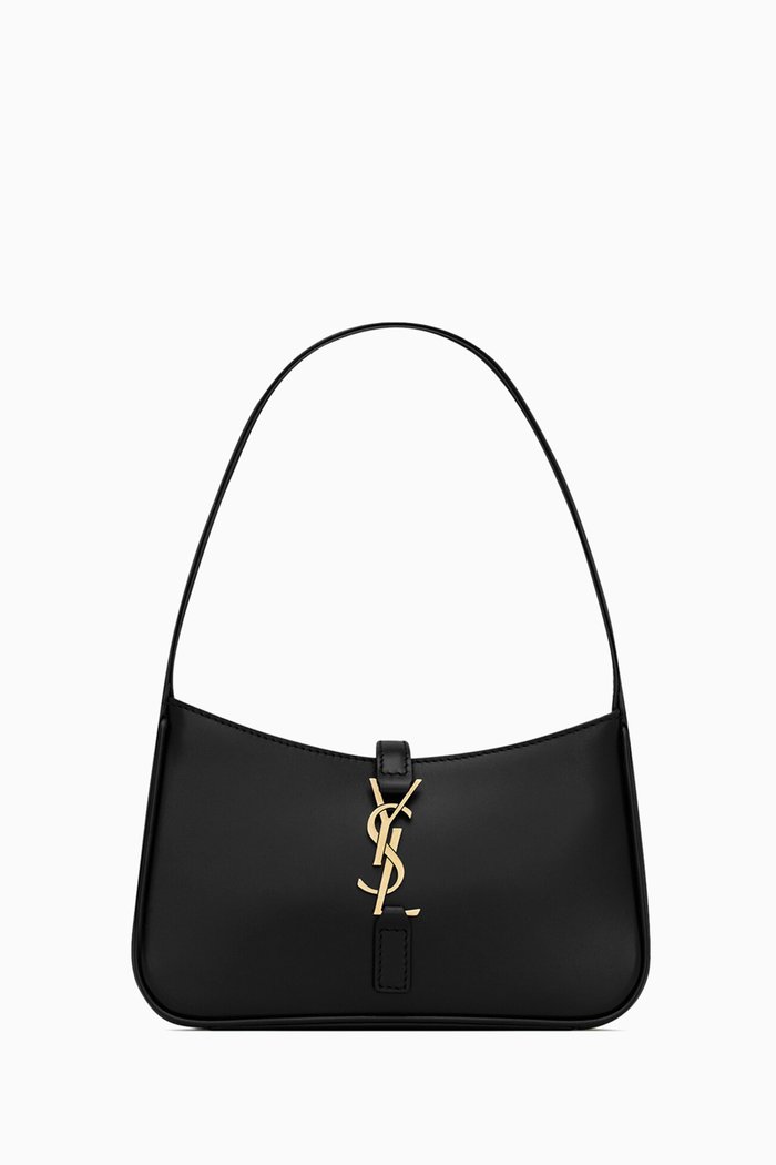 

Mini Le 5 A 7 Hobo Bag in Smooth Leather, Black