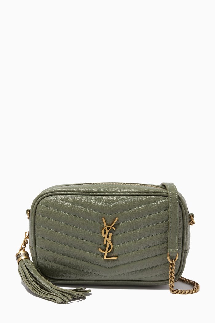 

Lou Mini Bag in Grain de Poudre Leather, Green