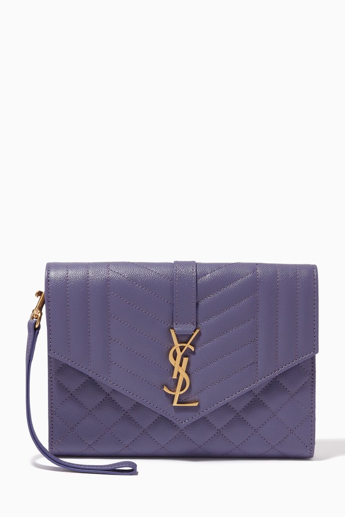

Monogram Pouch in Mix Matelassé Grain de Poudre Embossed Leather, Purple