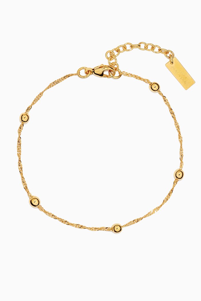 

Ball & Intertwined Chain Bracelet in Metal, Gold