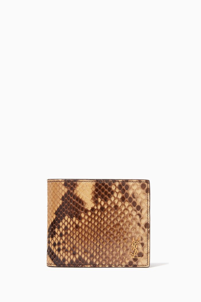 

Cassandre East/West Wallet in Python Leather, Neutral