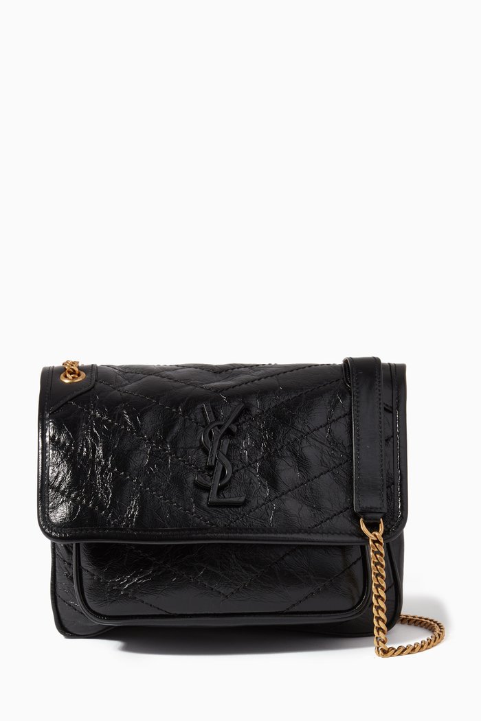 

Baby Niki Bag in Crinkled Vintage Leather, Black