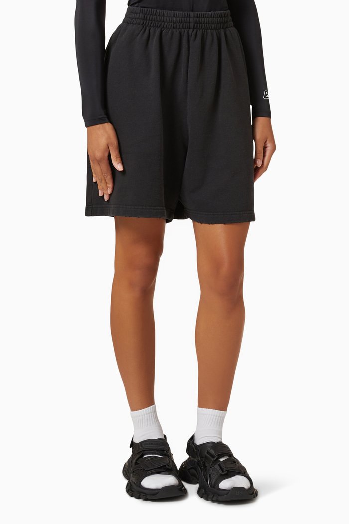 

Logo Sweat Shorts in Cotton Fleece, Black