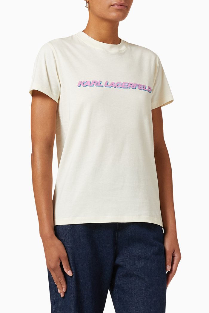 

Karl Future Logo T-shirt in Organic Cotton Jersey, White