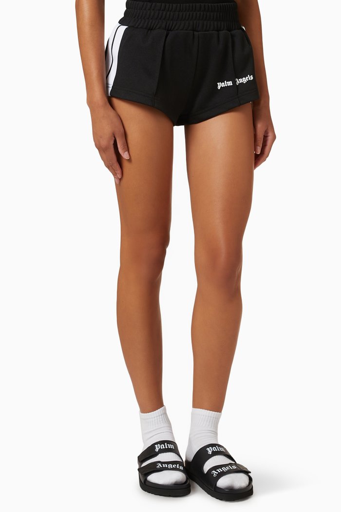 

High Waist Track Shorts, Black