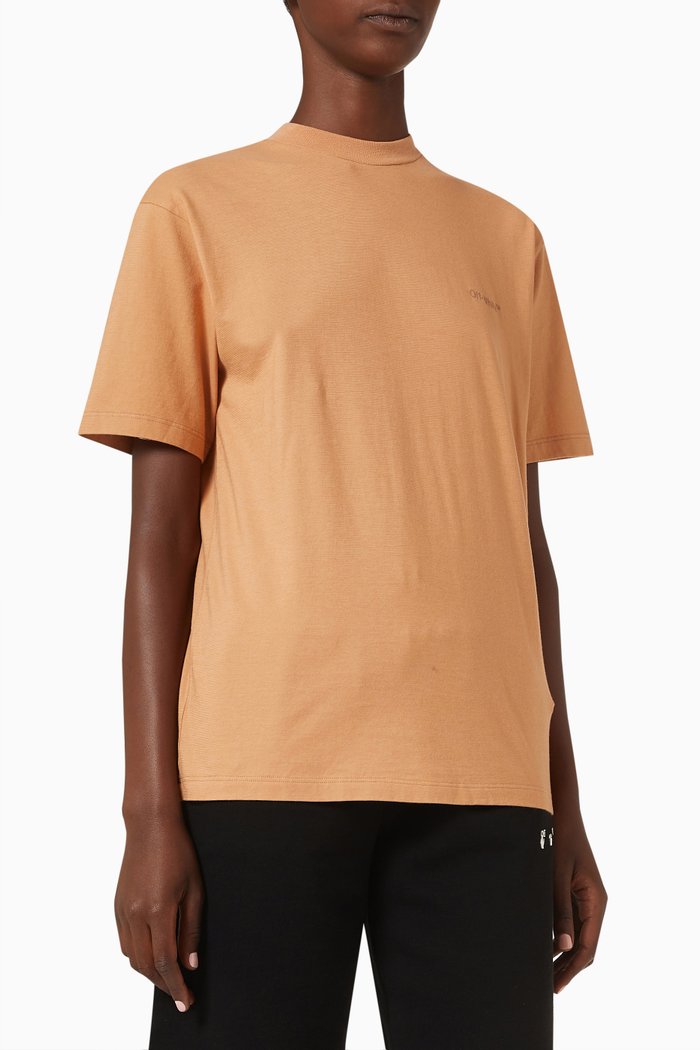 

Rubber Diagonals T-shirt in Cotton Jersey, Brown
