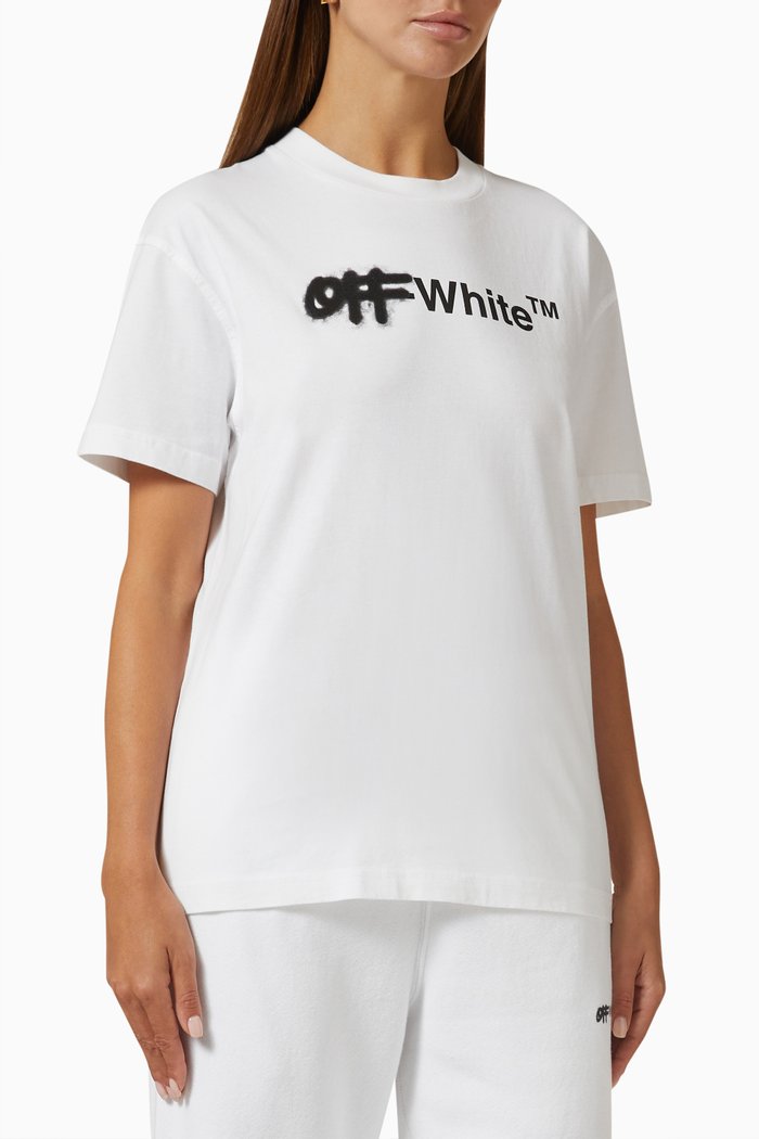 

Spray Helv Casual T-shirt in Cotton, White