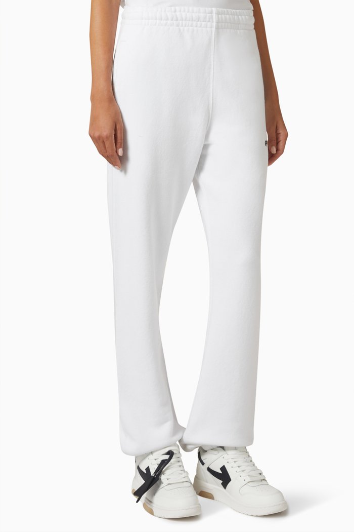 

Spray Helv Cuffed Sweatpants in Cotton, White