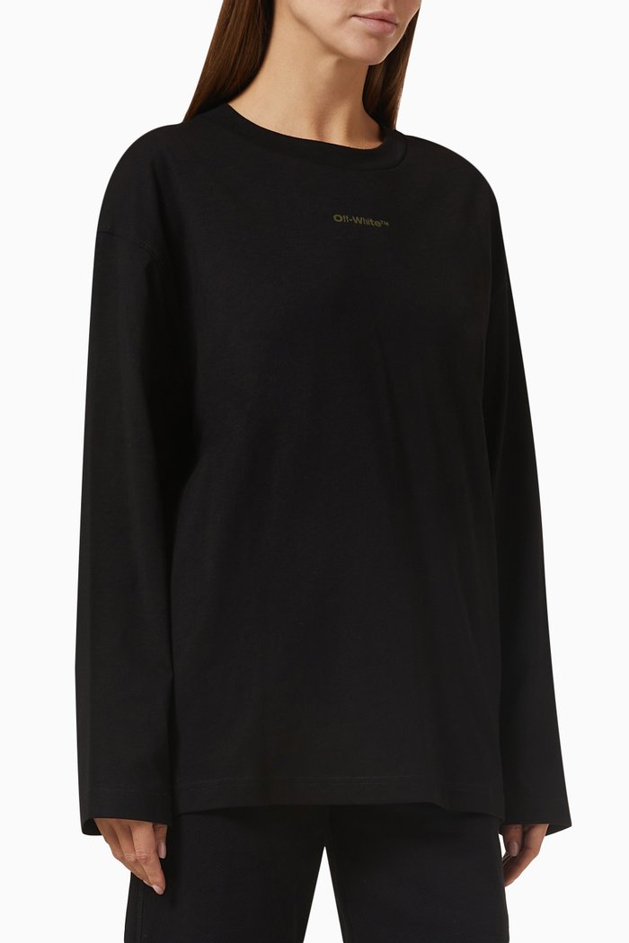 

Tie-dye Arrows Oversized T-shirt in Cotton Jersey, Black