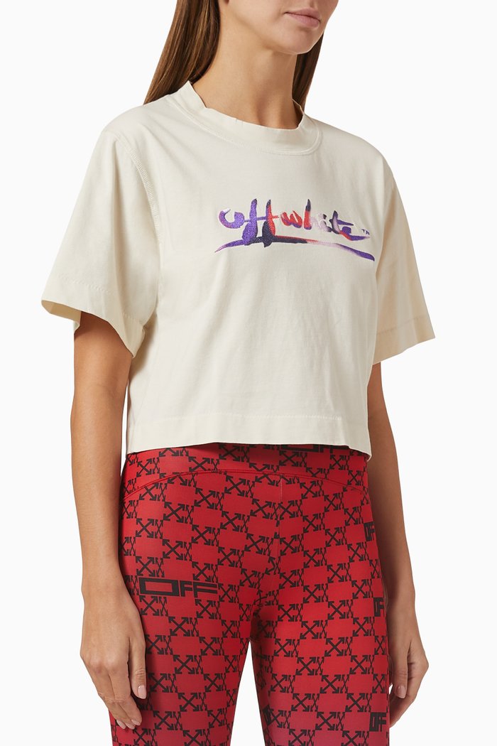 

Readymade Logo Crop T-shirt in Cotton Jersey, Neutral