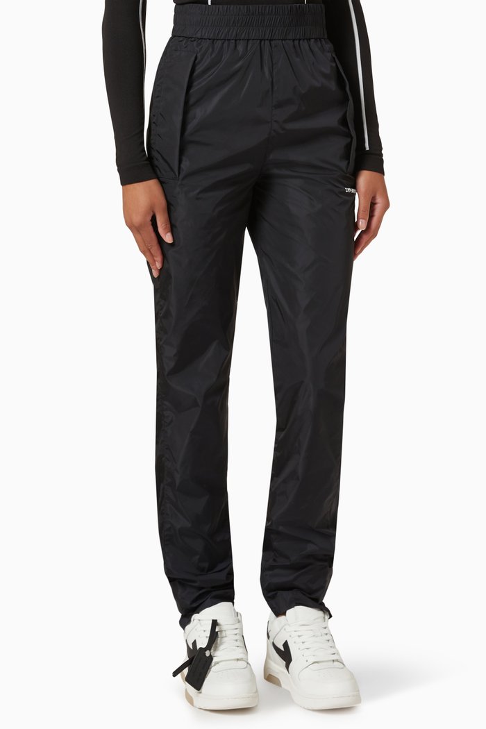 

Diagonal Track Pants in Nylon, Black