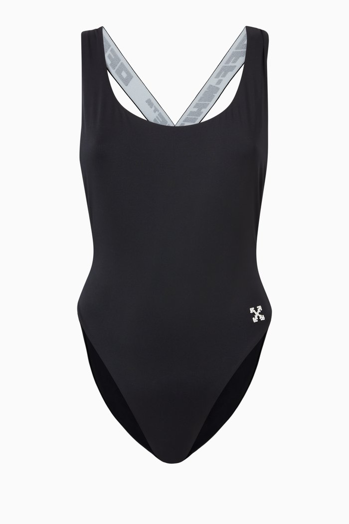 

Logo Band Swimsuit, Black