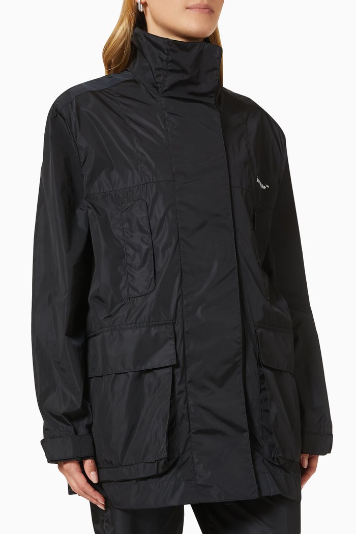 Diagonals Windbreaker in Nylon, Black