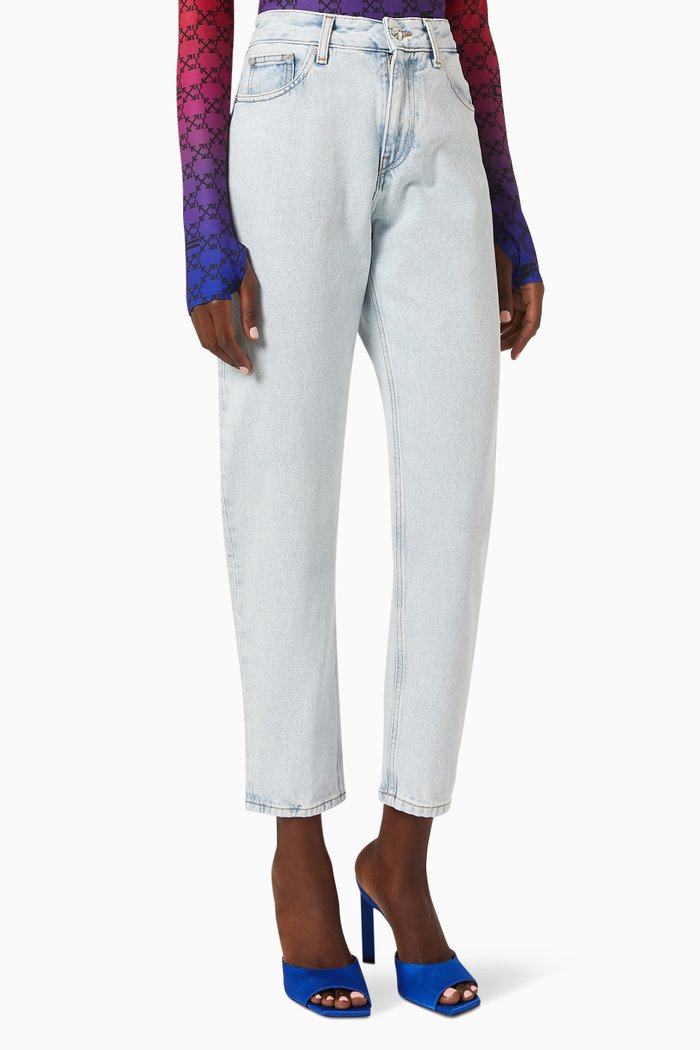 

Corporate Curve Leg Jeans in Cotton Denim, Blue
