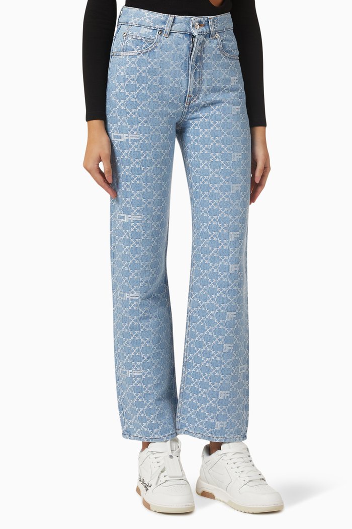 

Monogram 90's Fit Jeans in Denim, Blue