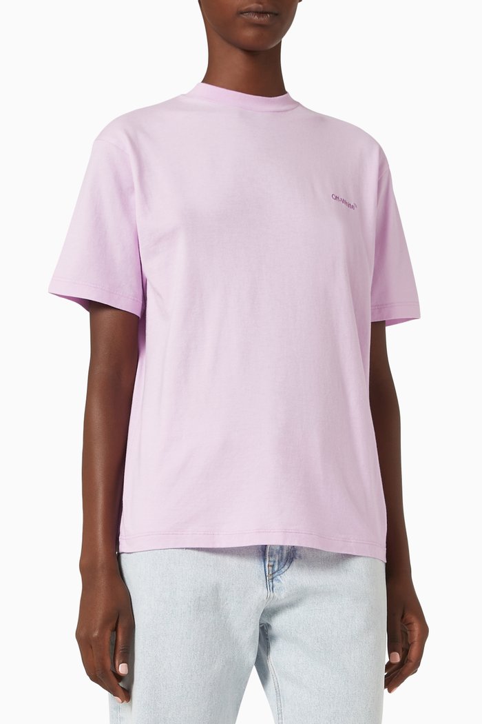 

Rubber Diagonals T-shirt in Cotton Jersey, Purple