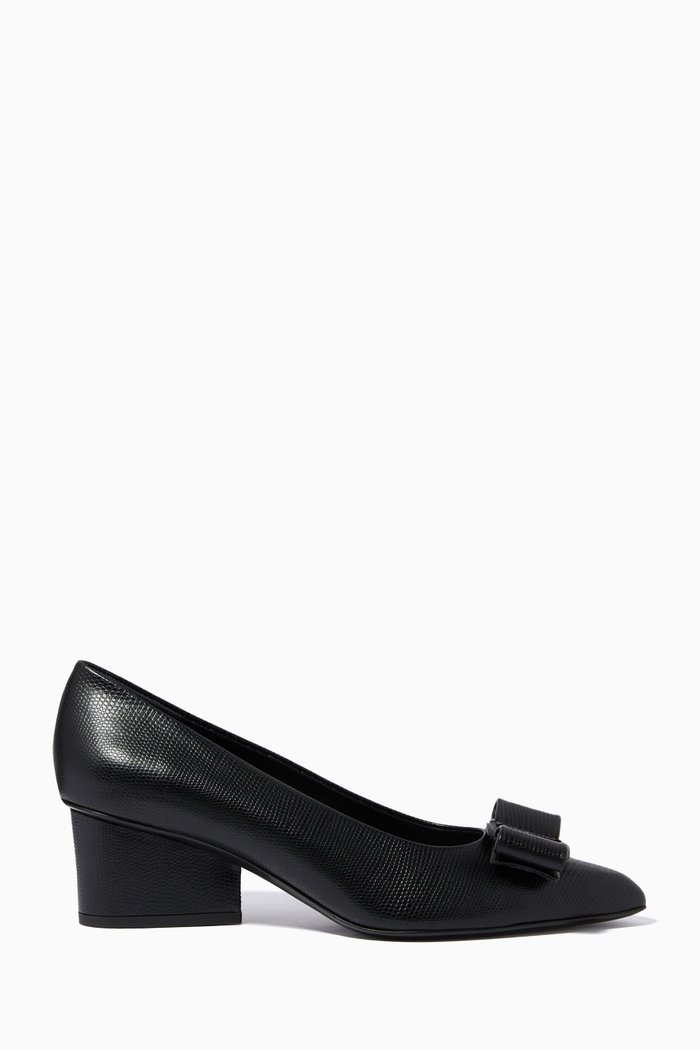 

Viva Pumps in Textured Calf Leather, Black
