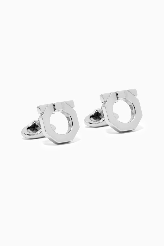 

Gancini Octagonal Cufflinks, Silver