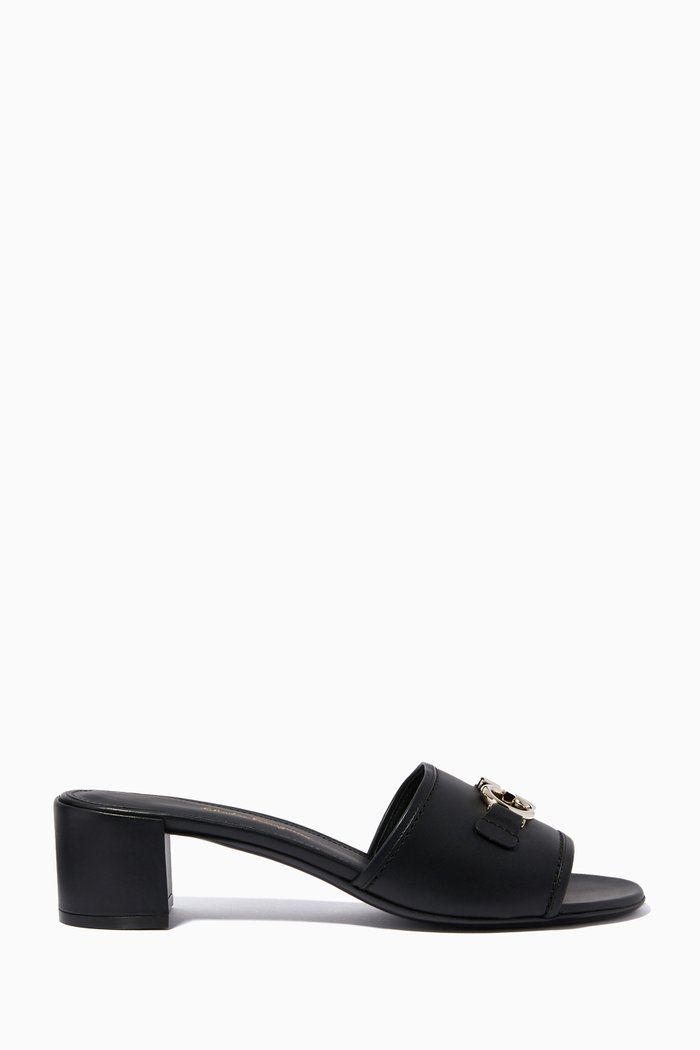 

Rhodes Slides in Calf Leather, Black