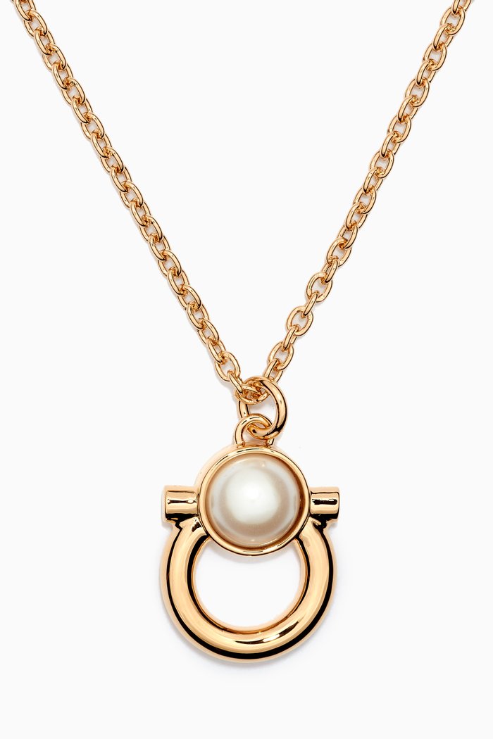 

Gancini Vintage Pearl Pendant Necklace, Gold