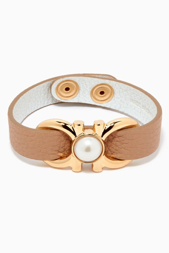 

Gancini Vintage Pearl Bracelet, White