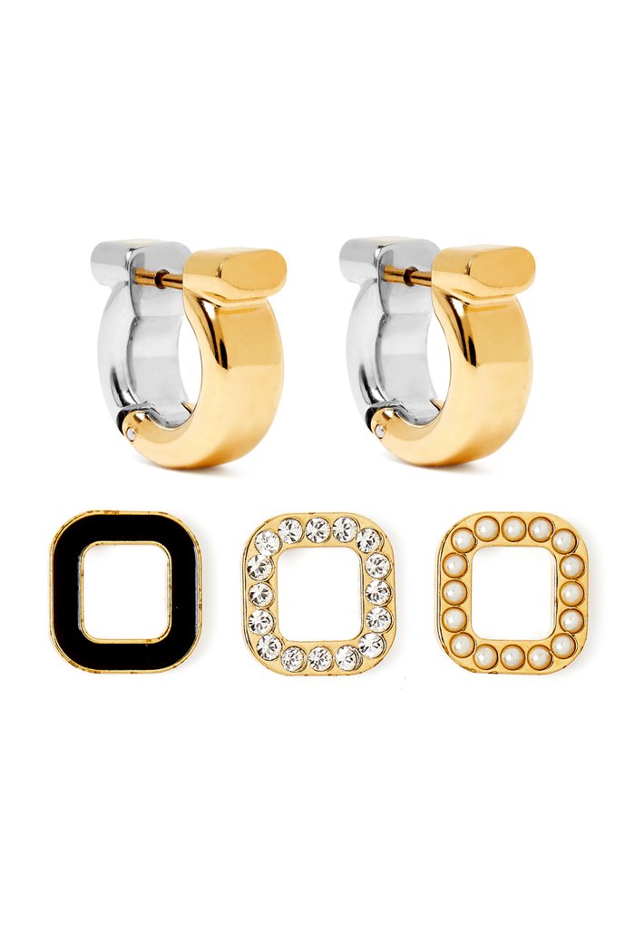 

Gancini 3D Crystal Earrings, Silver