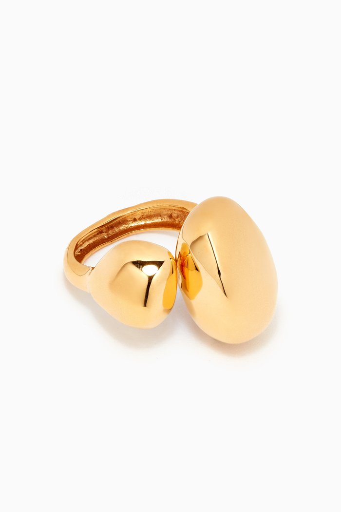 

Pebble Double Open Ring in 22kt Gold-plated Bronze