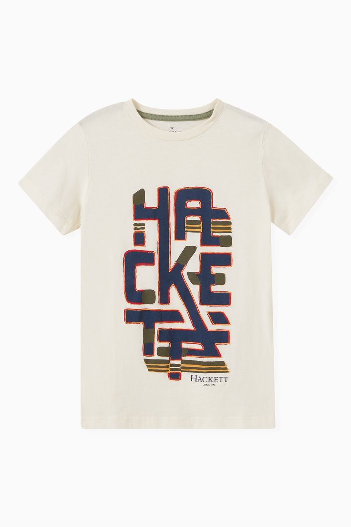 Logo T-shirt in Cotton, Neutral