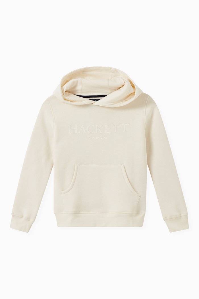 Logo Hoodie in Cotton, Neutral