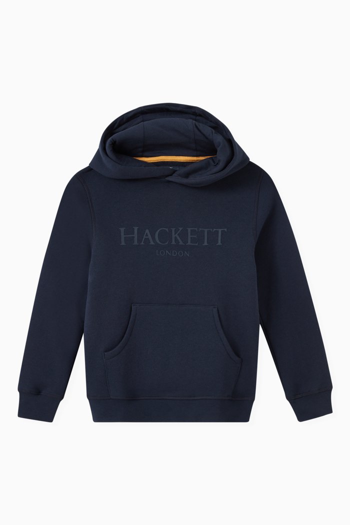 Logo Hoodie in Cotton, Blue